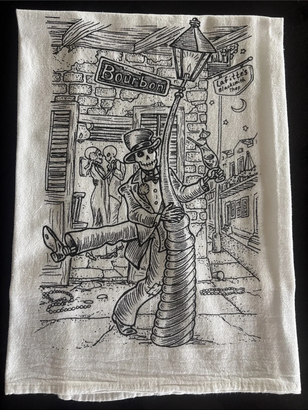 Kitchen Dish Towels - New Orleans Paris Wine - 4pc Bundle - Retro Souvenir